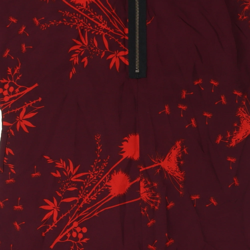 Dorothy Perkins Womens Purple Polyester A-Line Size 10 Boat Neck Zip - Dandelion