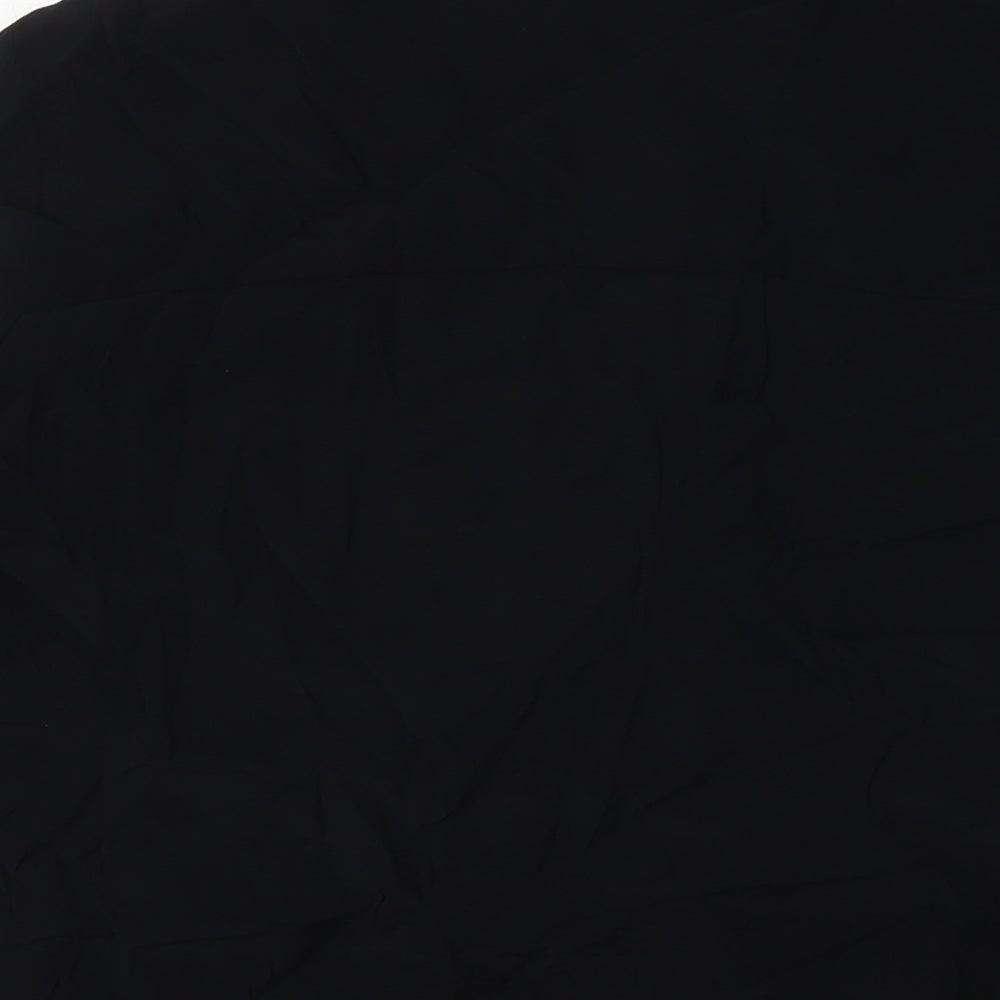 Zara Womens Black Polyester Basic Button-Up Size S Collared - Breast Pockets