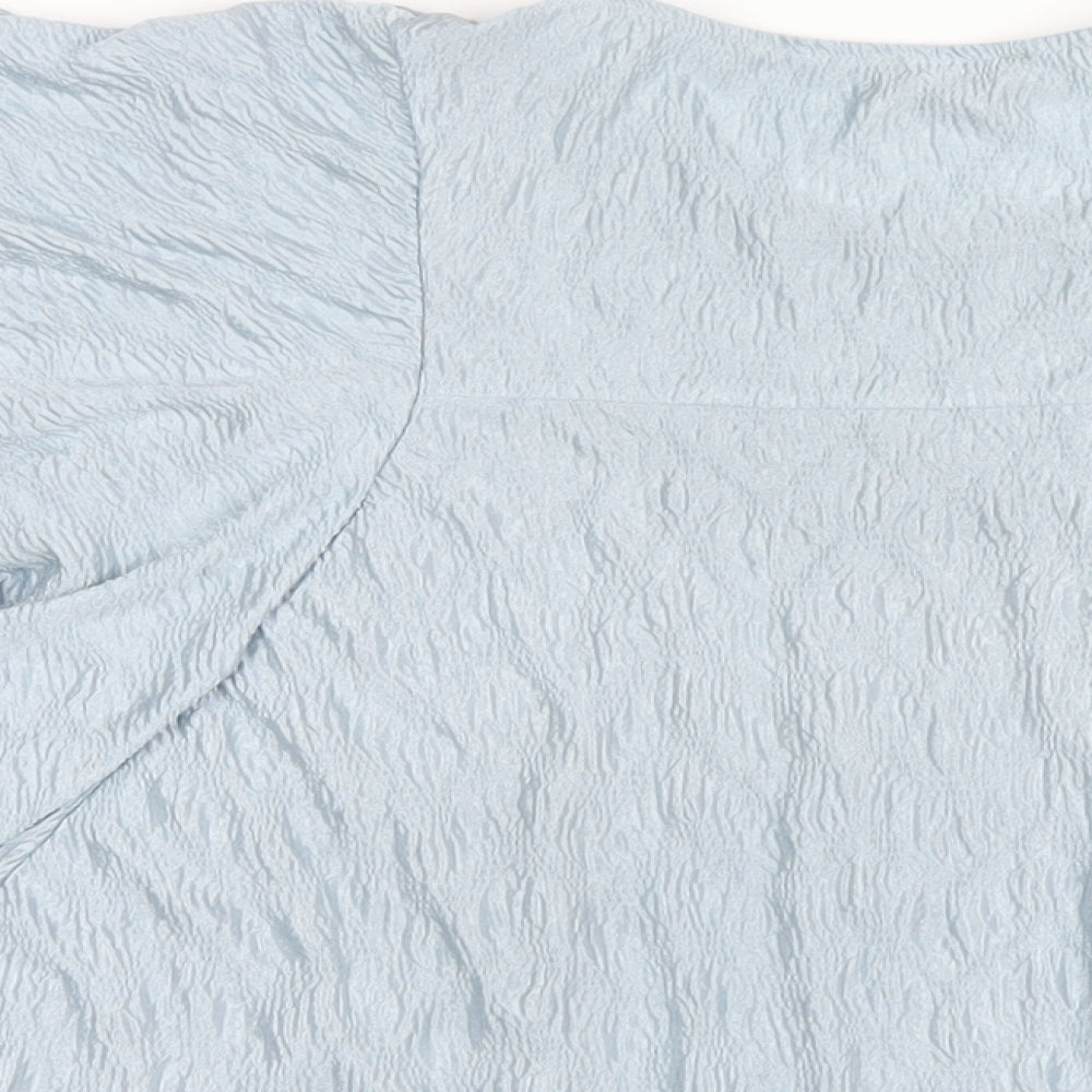 River Island Womens Blue Polyester Basic T-Shirt Size 12 Round Neck