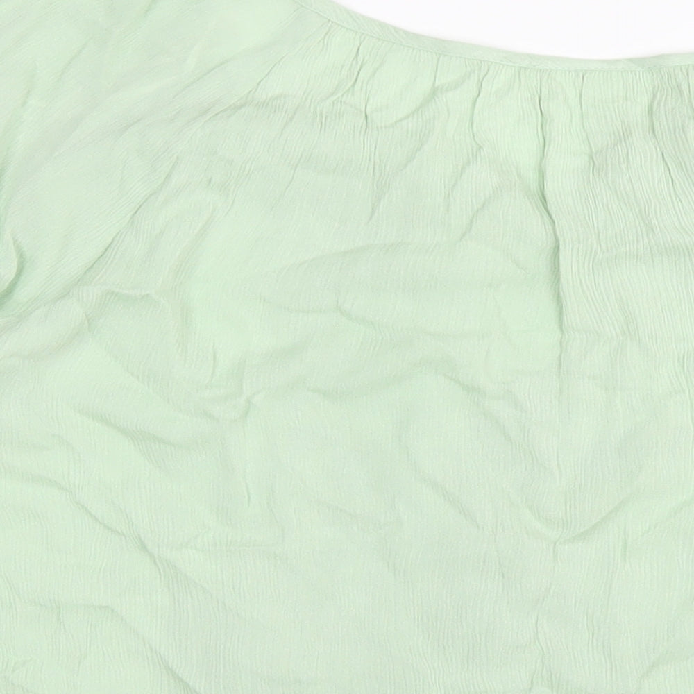Body Flirt Womens Green Viscose Basic T-Shirt Size 20 V-Neck