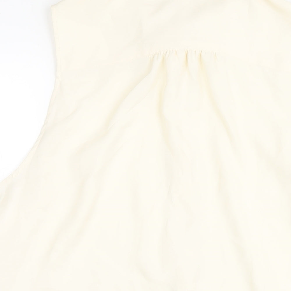 New Look Womens Ivory Polyester Basic Button-Up Size 18 Collared