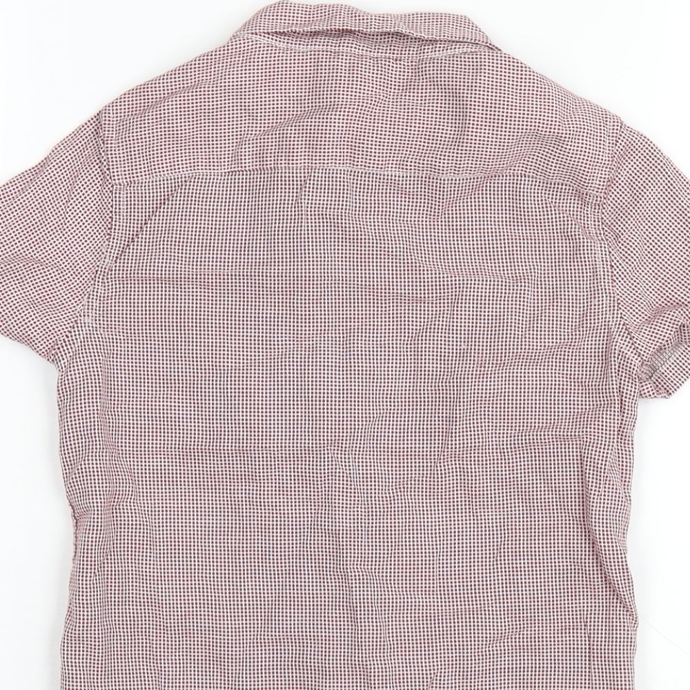 Autograph Boys Red Check Cotton Basic Button-Up Size 7-8 Years Collared Button
