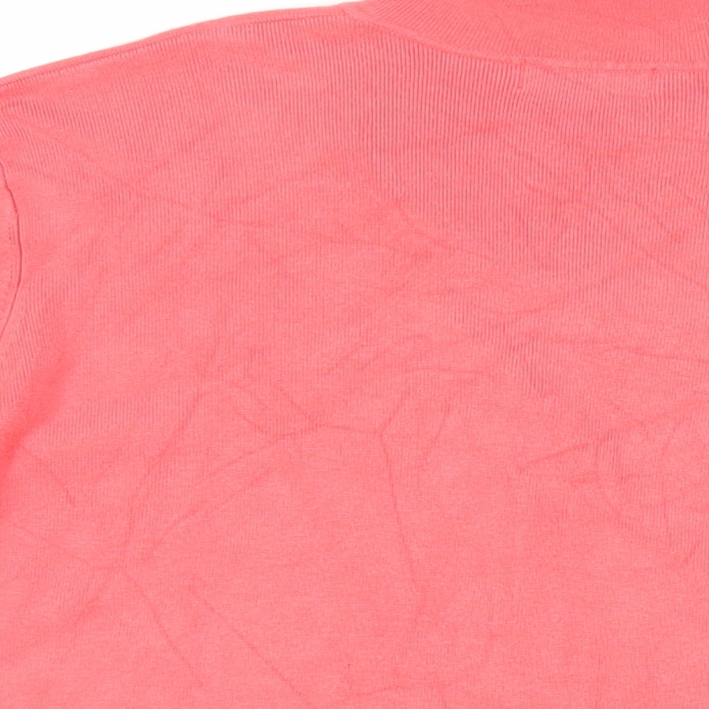 Damart Womens Pink Collared Viscose Cardigan Jumper Size 20 - Pockets