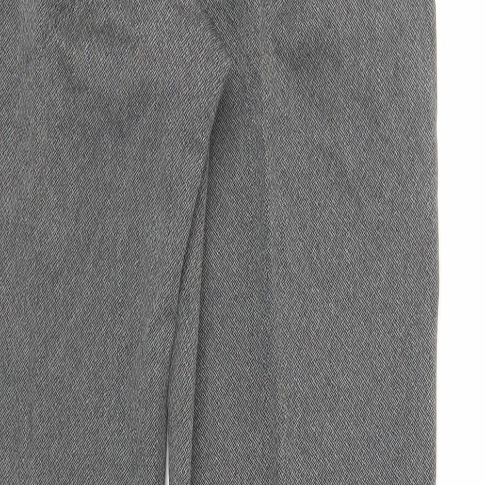 Marks & Spencer Mens Grey Polyester Dress Pants Trousers Size 34 in L33 in Regular Zip