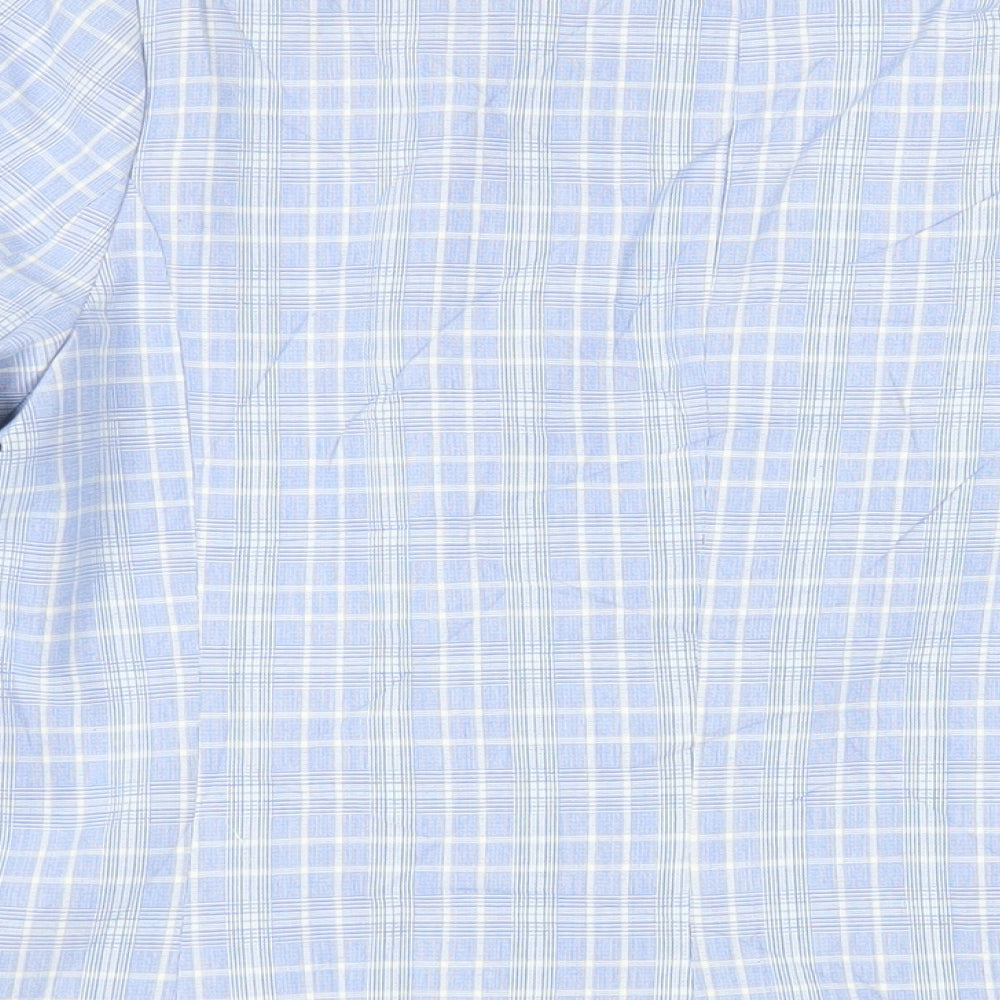 H&M Womens Blue Plaid Jacket Blazer Size 8 Button