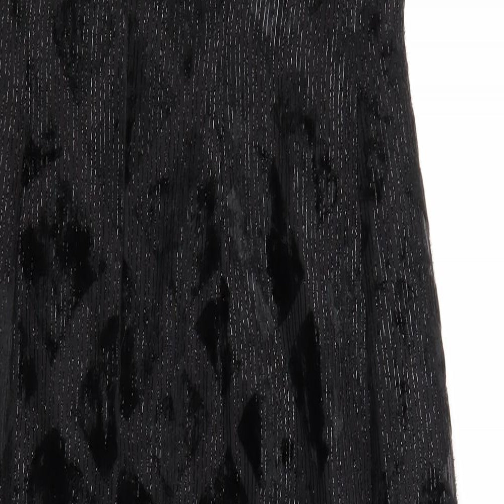 Michel Ambers Womens Black Polyester Blend Maxi Size 10 Round Neck Zip