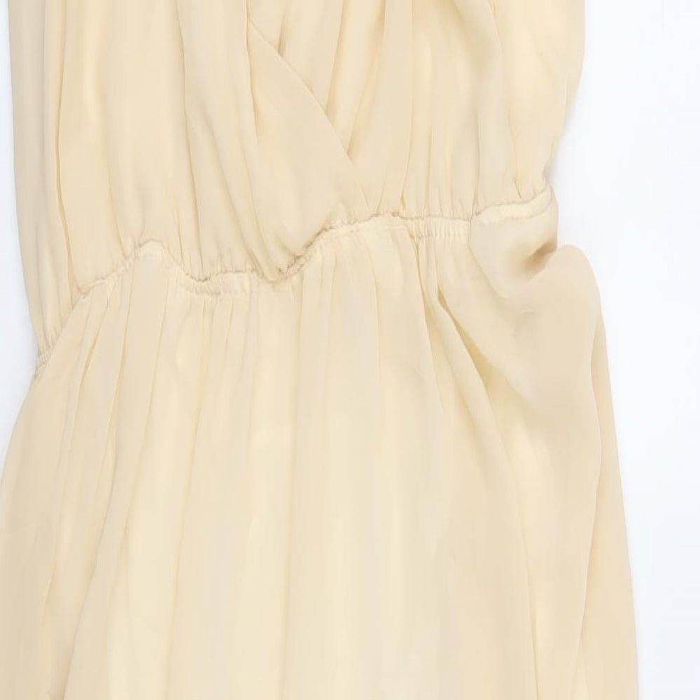 TFNC Womens Ivory Viscose Shift Size M V-Neck