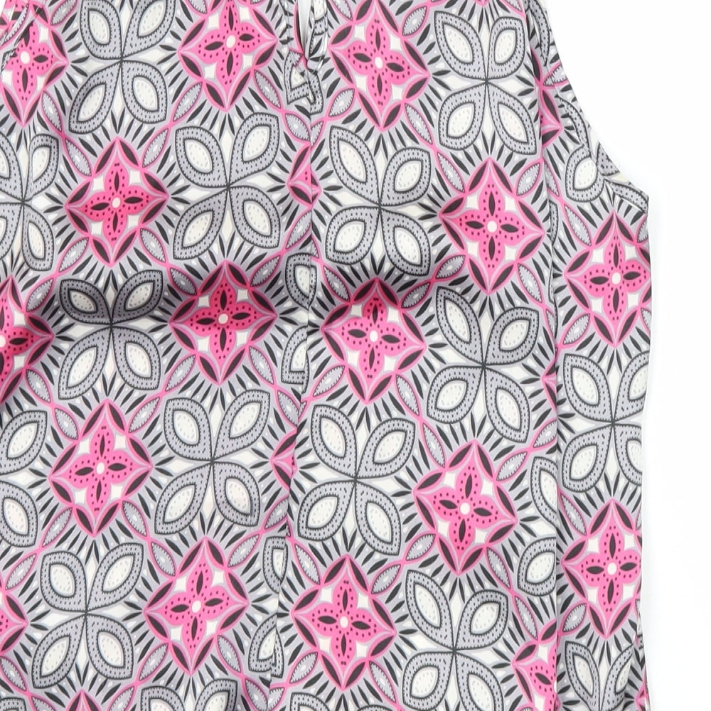 Wallis Womens Multicoloured Geometric Polyester Tunic Button-Up Size M Sweetheart - Elasticated bottom