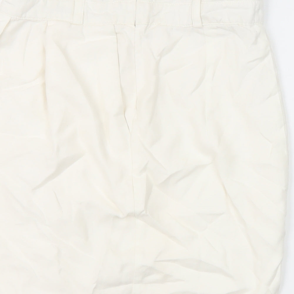 Zara Womens Ivory Acrylic Mini Skirt Size M Zip - Wrap front