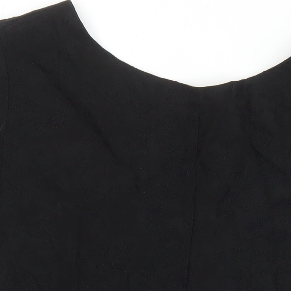 The Kooples Womens Black Polyamide Tunic Blouse Size S Round Neck - Lace Detail