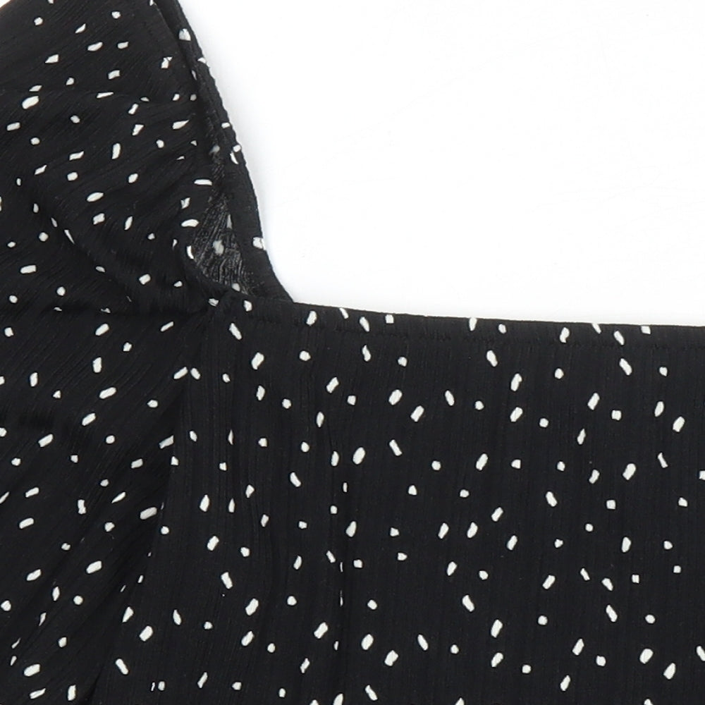 Monkl Womens Multicoloured Polka Dot Polyester Cropped T-Shirt Size S Off the Shoulder