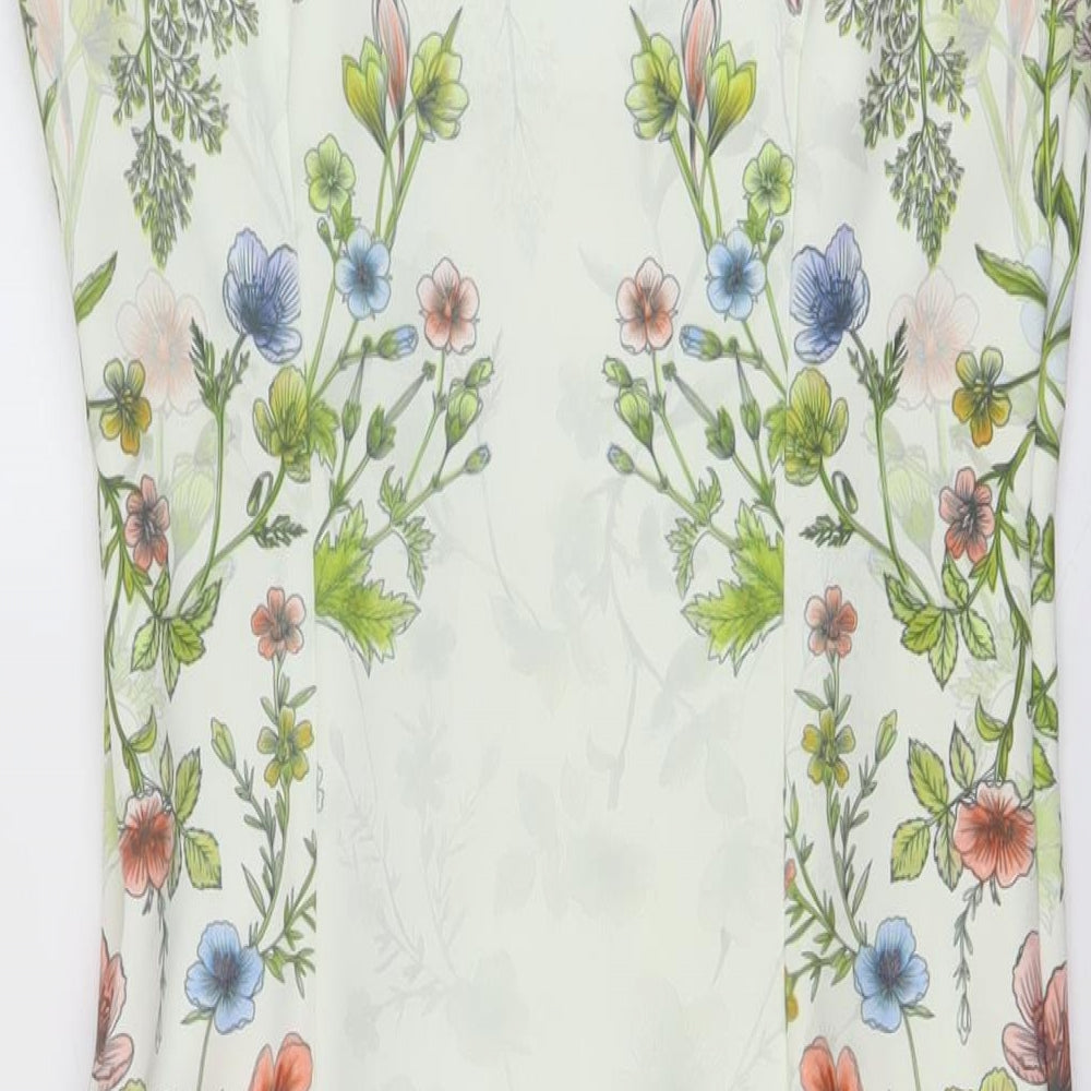 NEXT Womens Multicoloured Floral Polyester Sheath Size 10 Round Neck Zip