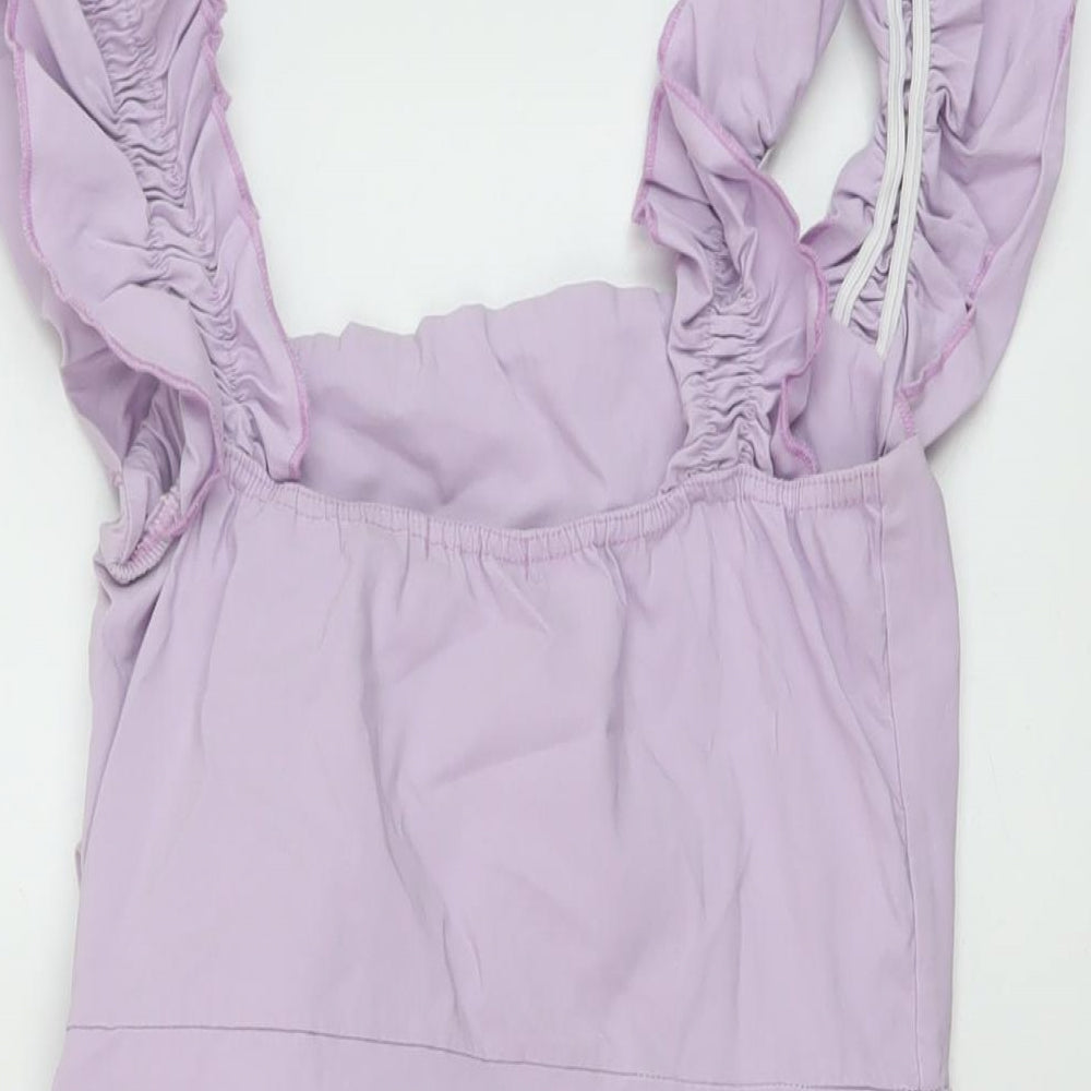 I SAW IT FIRST Womens Orange Polyester Mini Size 12 Square Neck Pullover