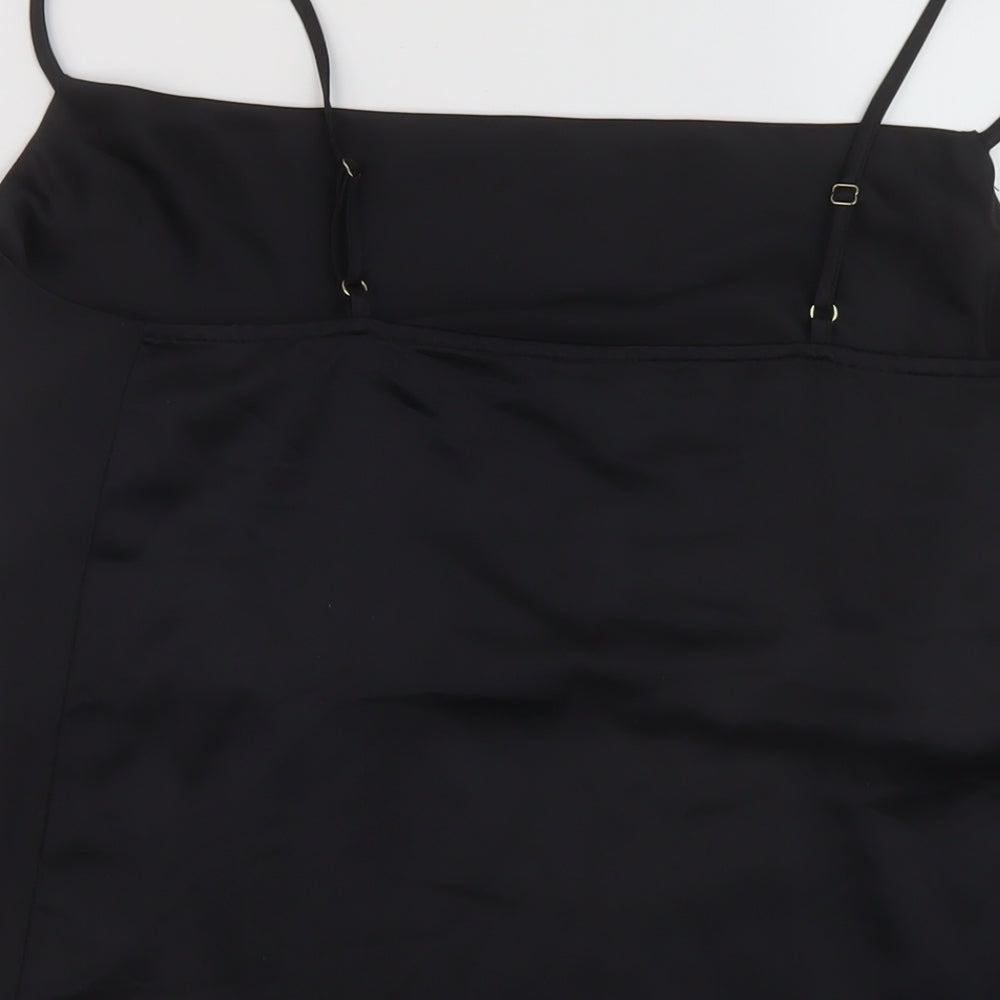 River Island Womens Black Polyester Basic Tank Size 8 Cowl Neck