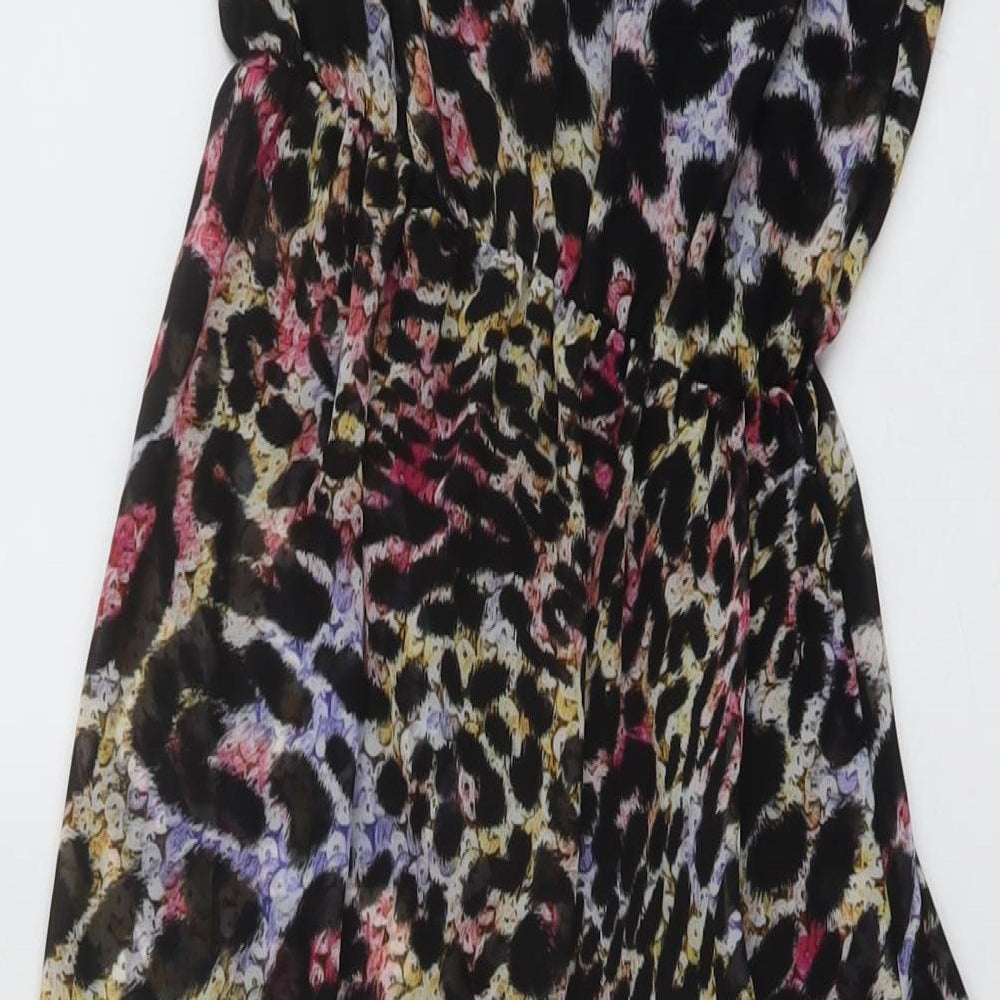 RRibbron Womens Multicoloured Animal Print Polyester A-Line Size 8 Round Neck Pullover
