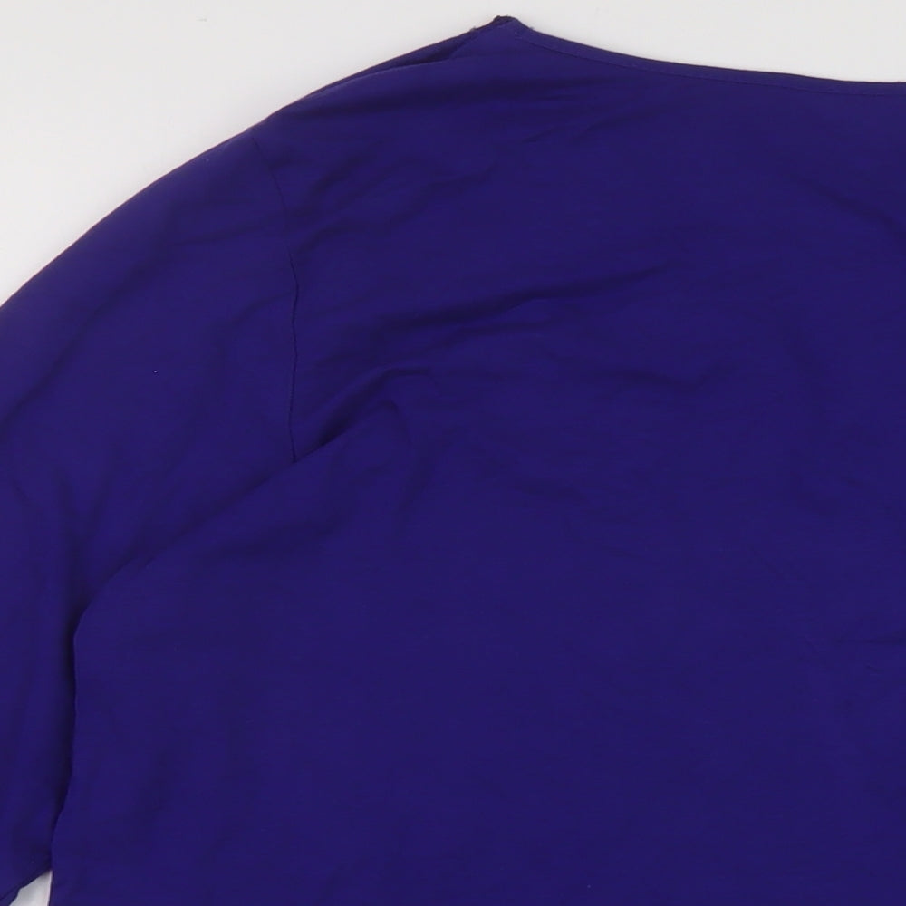 Heather Valley Womens Blue Viscose Basic Blouse Size 20 V-Neck