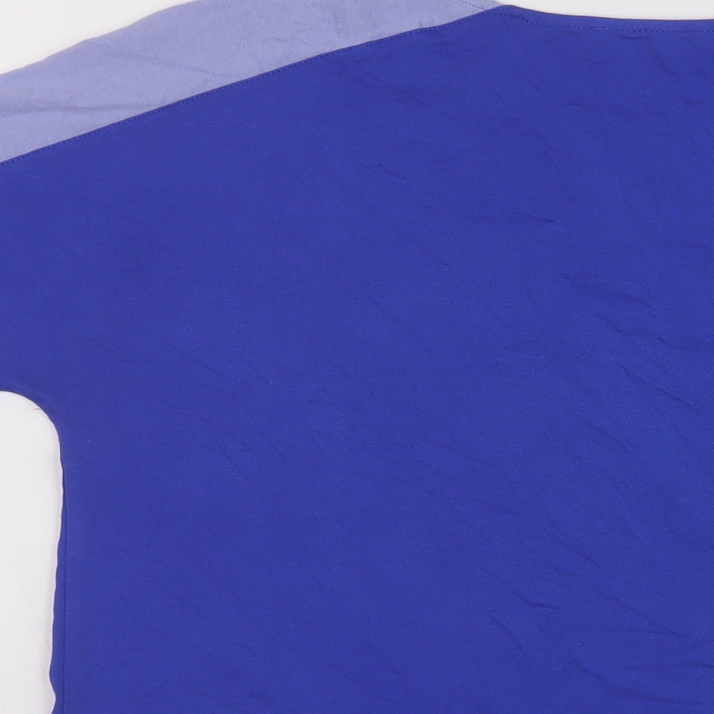 Marks & Spencer Womens Blue Viscose Basic T-Shirt Size 12 Round Neck