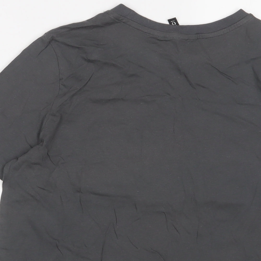 H&M Womens Grey Cotton Basic T-Shirt Size S Crew Neck - Selena Gomez