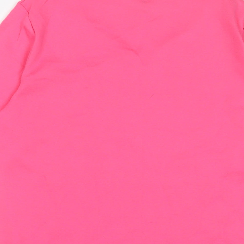 Casamia Womens Pink Polyester Basic T-Shirt Size S V-Neck
