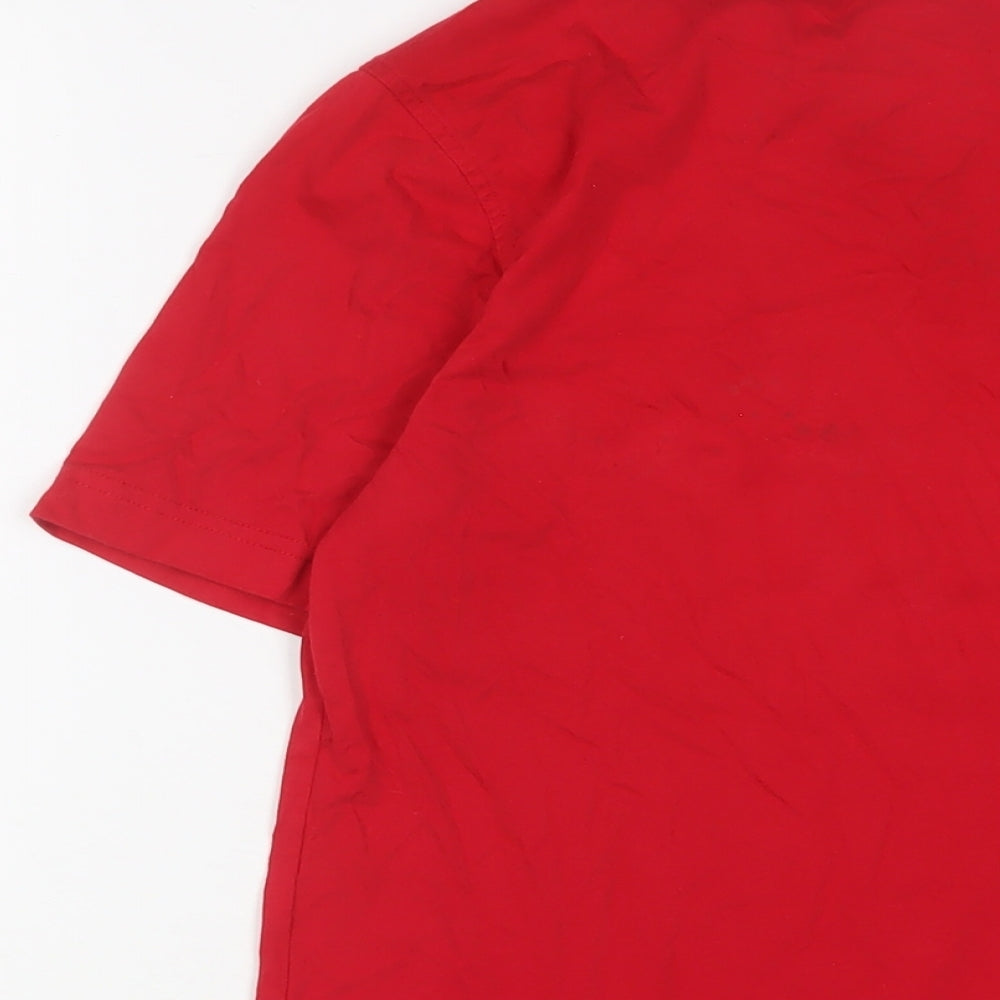 Canterbury Mens Red Cotton T-Shirt Size S Crew Neck