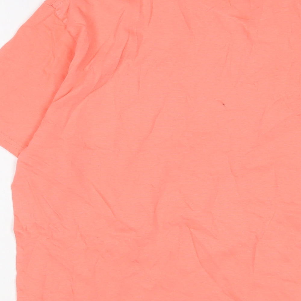 Boohoo Mens Pink Polyester T-Shirt Size S Crew Neck