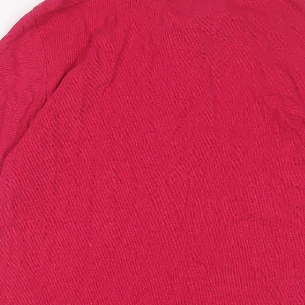 Next Mens Pink Cotton Polo Size M Collared Button