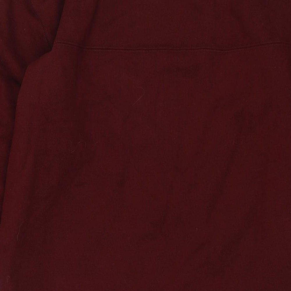 Uniqlo Womens Red Cotton Jumper Dress Size M Round Neck Pullover