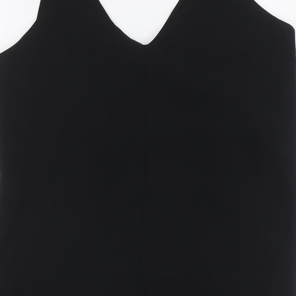 H&M Womens Black Polyester Camisole Button-Up Size 6 V-Neck