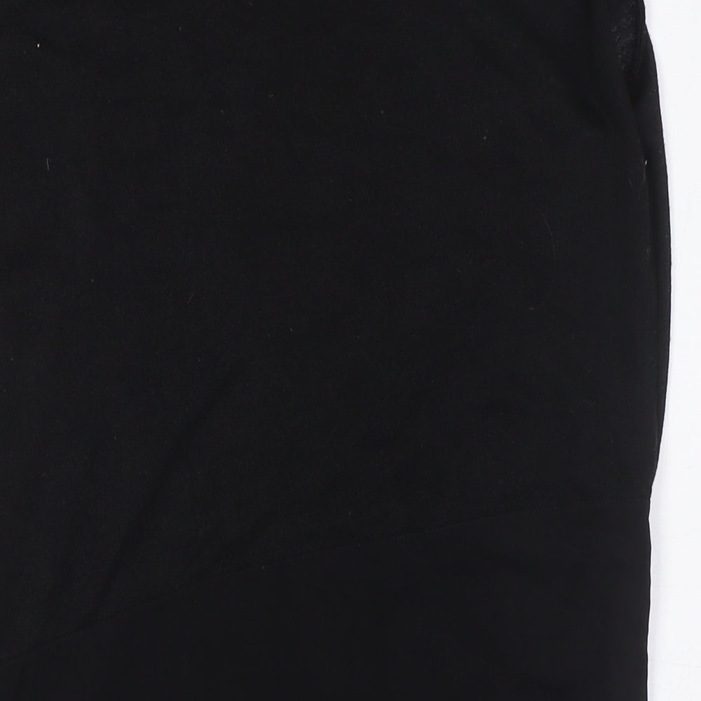 Mango Womens Black Polyester A-Line Size S Round Neck