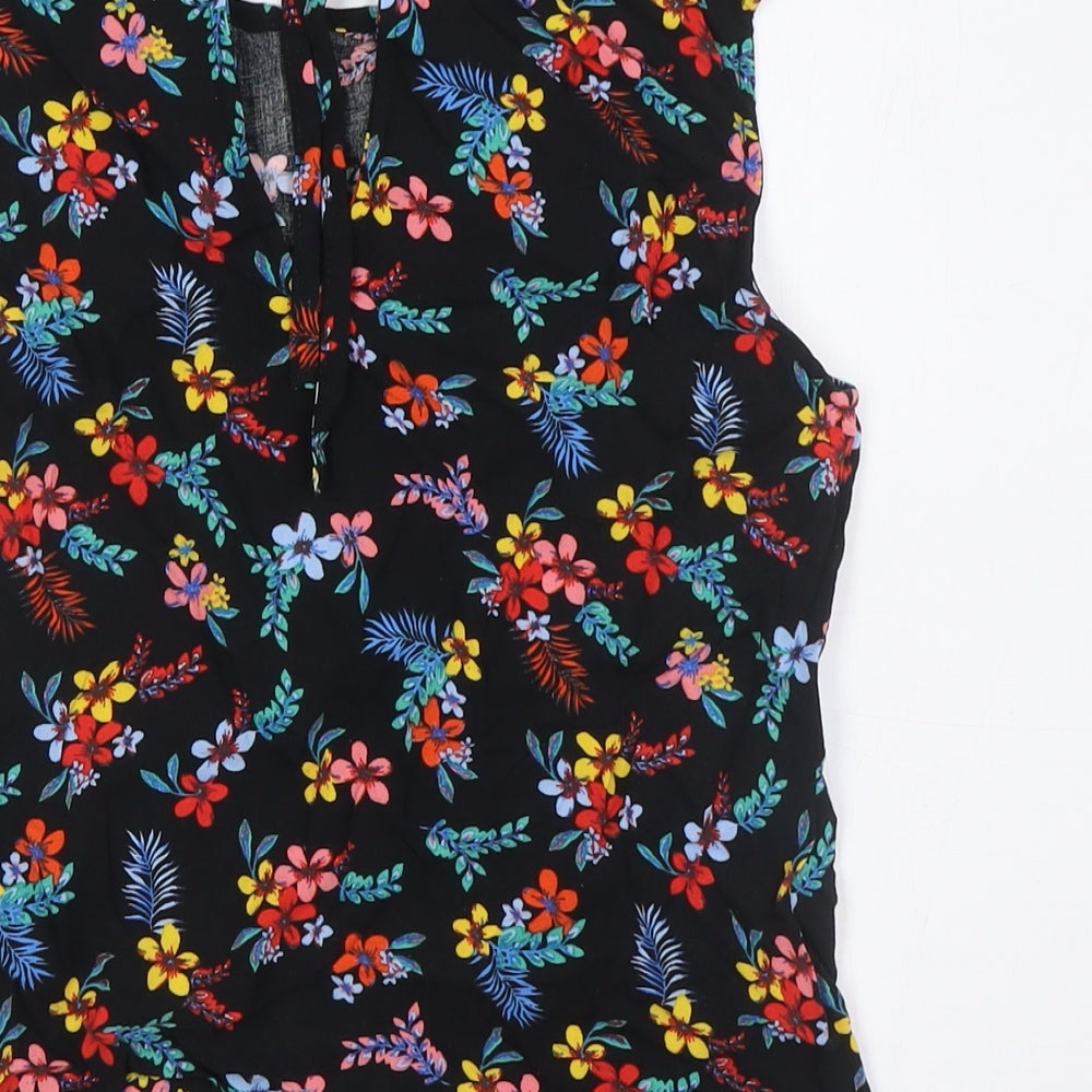 Red Herring Womens Multicoloured Floral Viscose Basic Button-Up Size 10 Boat Neck