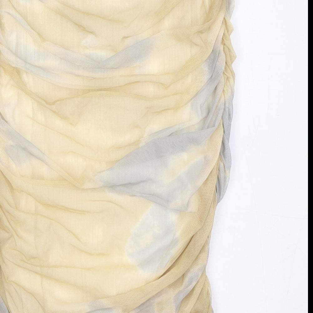 Zara Womens Beige Viscose Straight & Pencil Skirt Size S