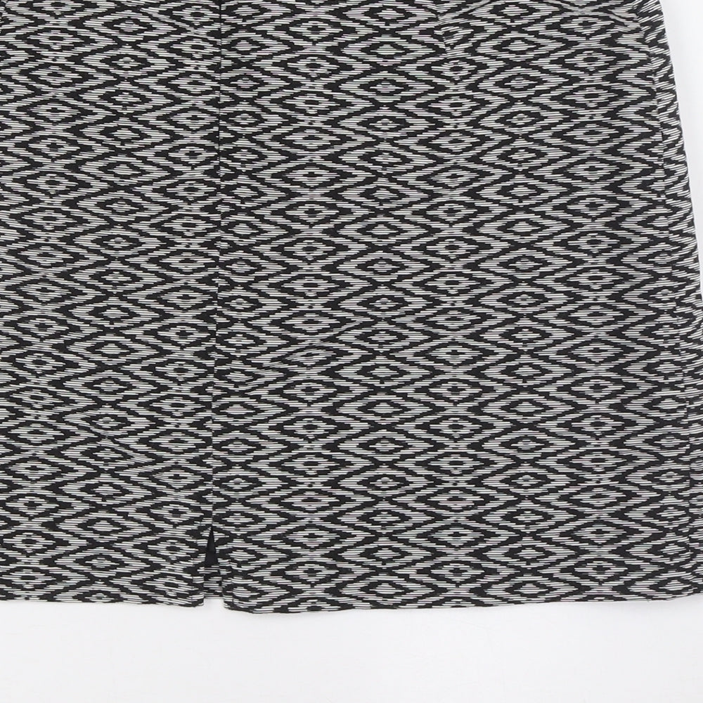 Jobis Womens Black Cotton A-Line Skirt Size 12 Zip