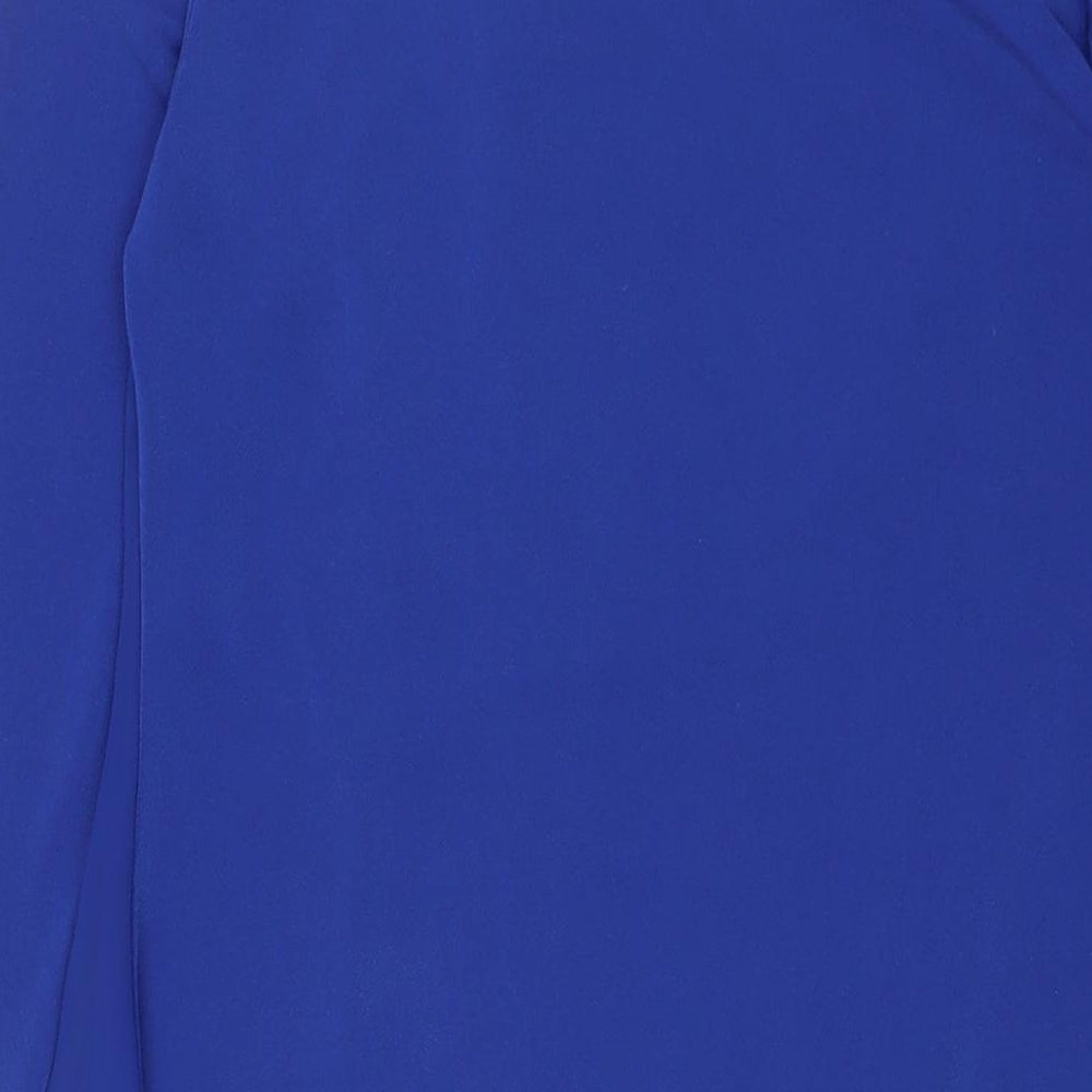 Phase Eight Womens Blue Polyester A-Line Size 10 Round Neck - Wrap Effect
