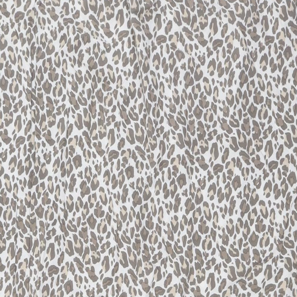 BiBA Womens White Animal Print Viscose A-Line Size S Halter