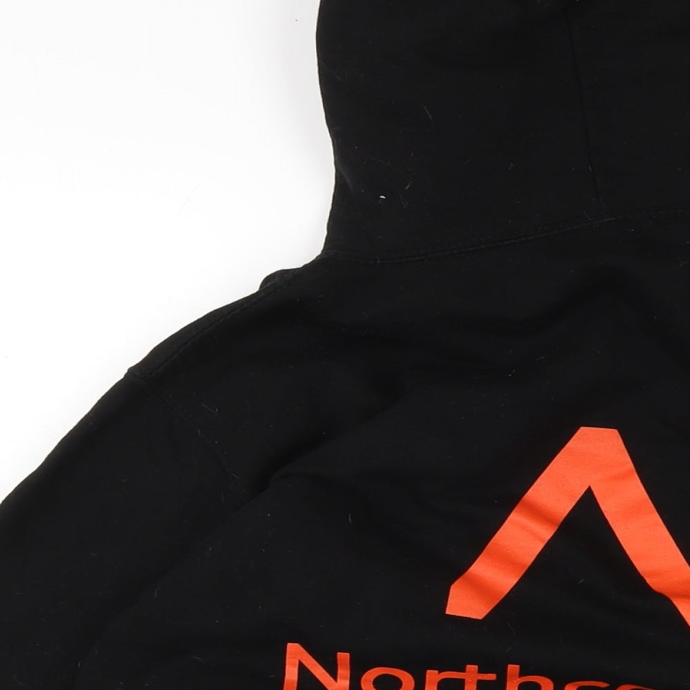 JustHoods Mens Black Cotton Pullover Hoodie Size S