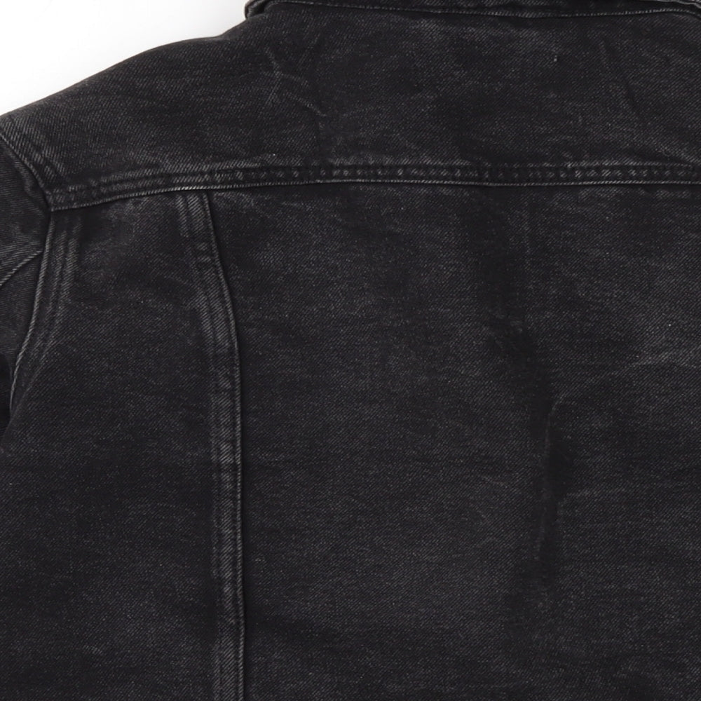 New Look Womens Grey Biker Jacket Size M Button