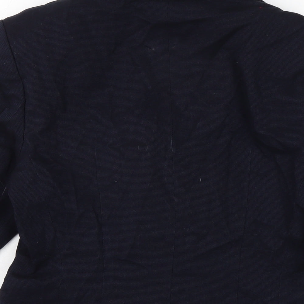 H&M Womens Blue Herringbone Jacket Size 12 Button