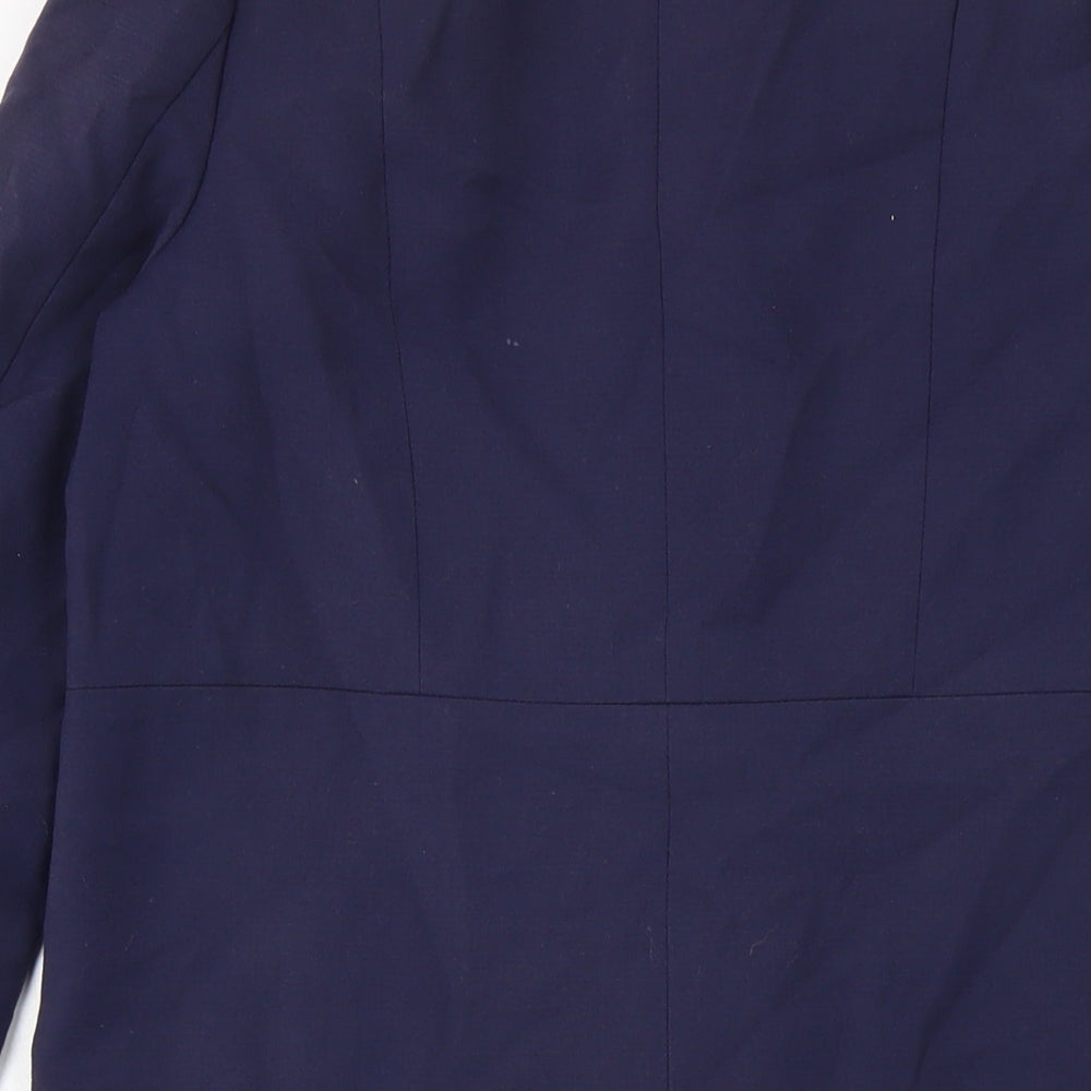 H&M Womens Blue Overcoat Coat Size 8 Zip
