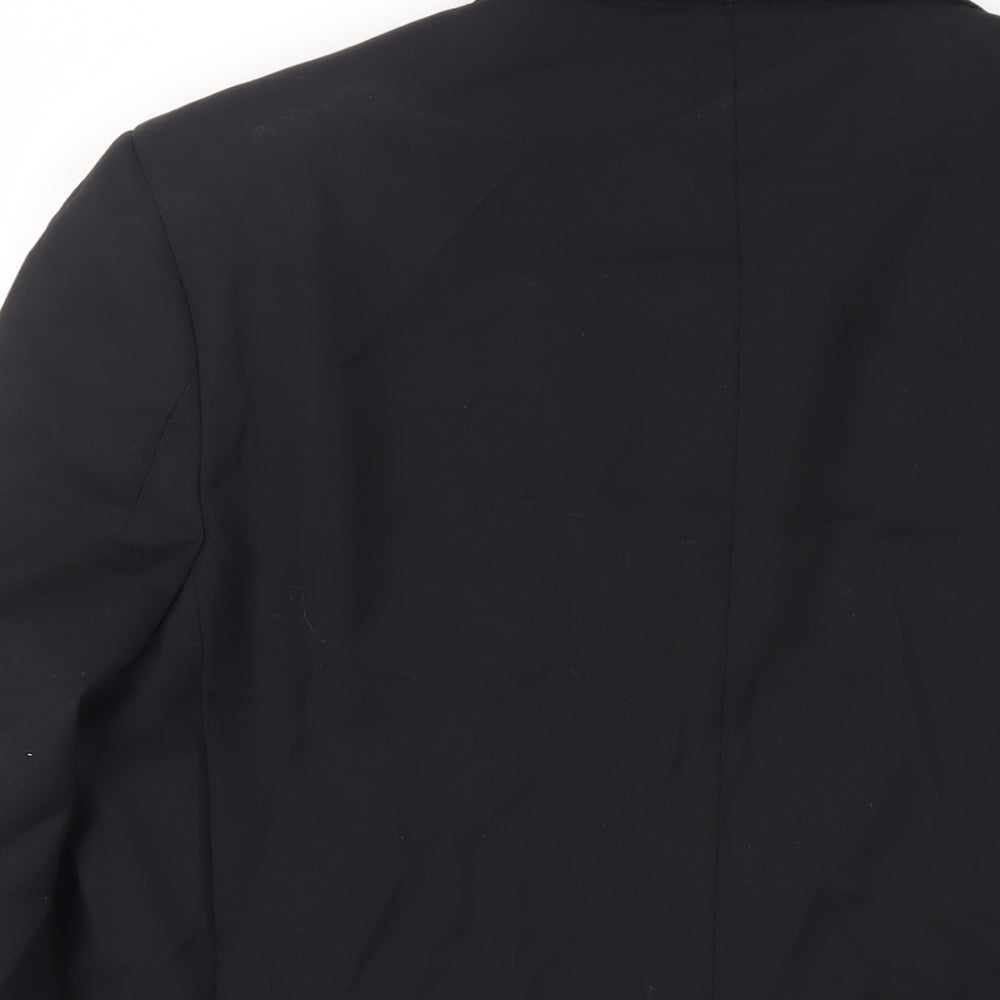 Topman Mens Black Polyester Tuxedo Suit Jacket Size 40 Regular