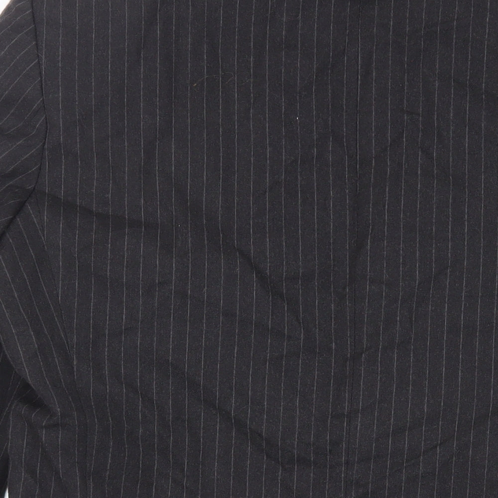 St Michael Mens Grey Striped Wool Jacket Suit Jacket Size 40 Regular - Vintage