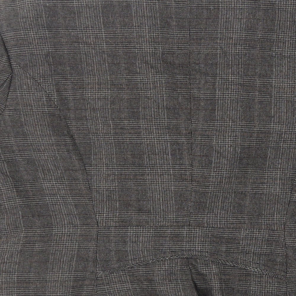 NEXT Womens Grey Plaid Jacket Blazer Size 10 Button