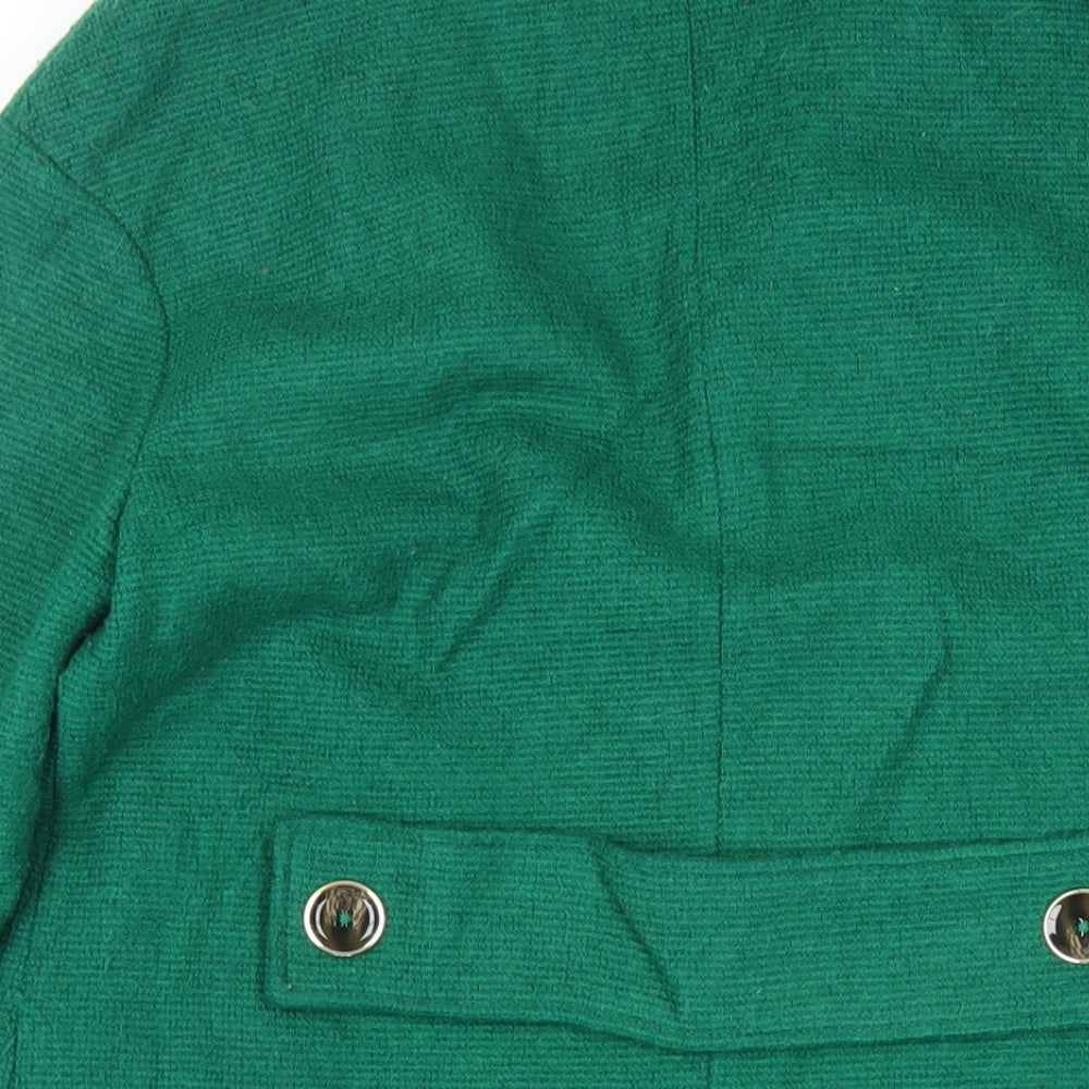 Marks & Spencer Womens Green Pea Coat Coat Size 10 Button