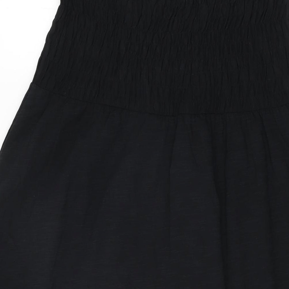 Marks & Spencer Womens Black Cotton Shift Size 8 Off the Shoulder Pullover