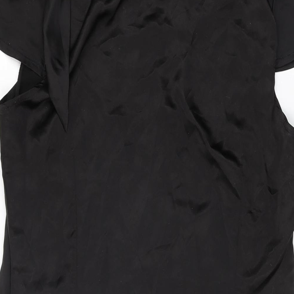 SOFT GREY Womens Black Polyester Shift Size 12 Boat Neck Pullover