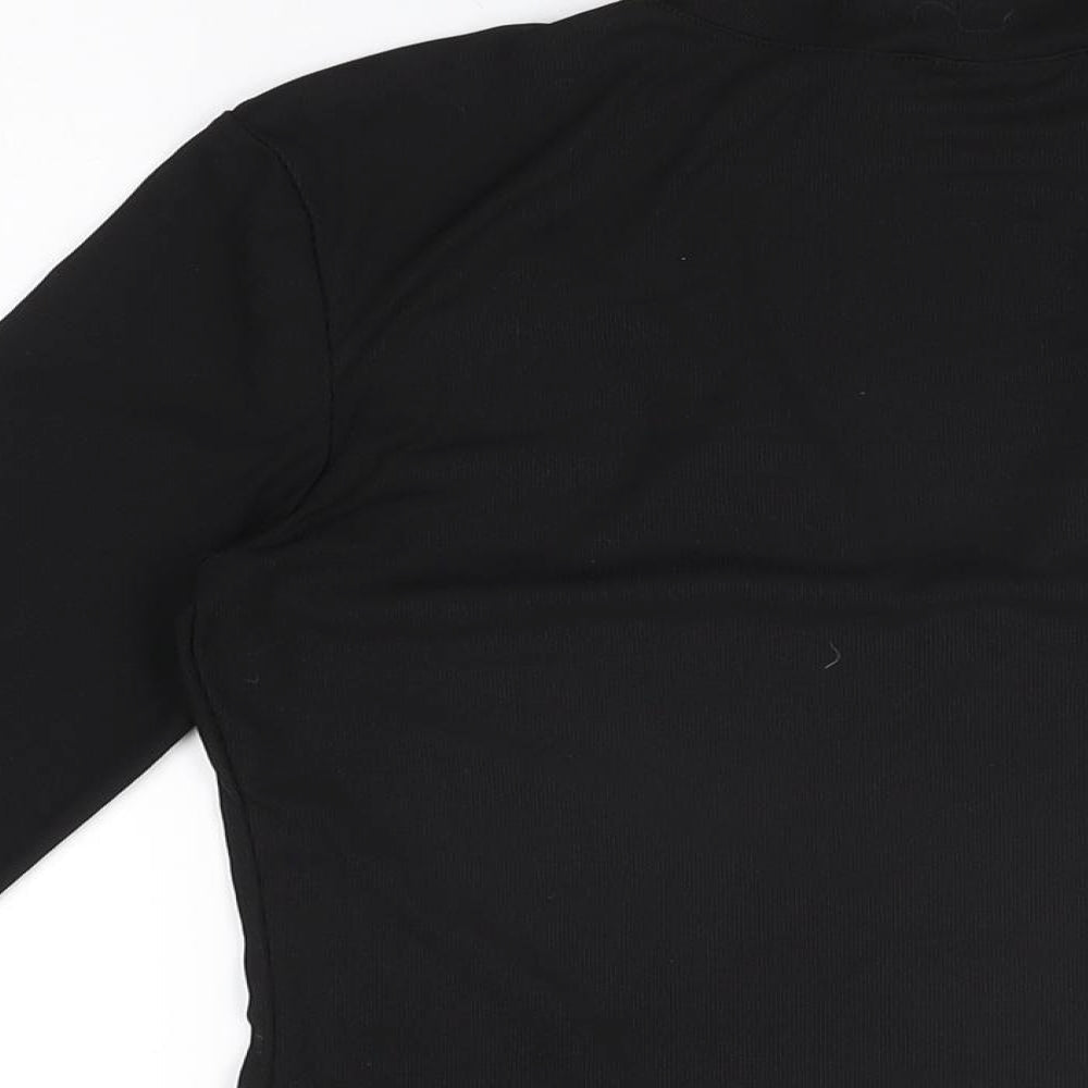 H&M Womens Black Polyester Basic T-Shirt Size M Round Neck