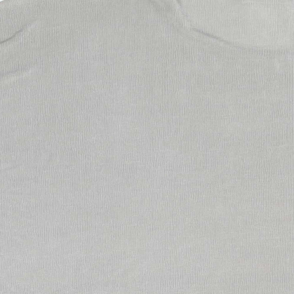 essence Womens Grey Polyester Basic T-Shirt Size 30 Round Neck
