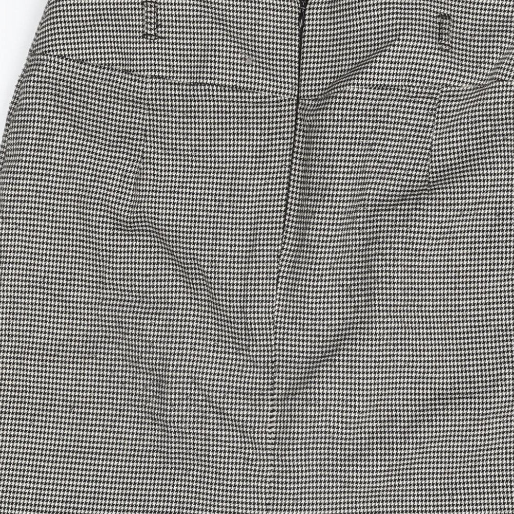 Marks & Spencer Womens Black Geometric Polyester Straight & Pencil Skirt Size 10 Zip