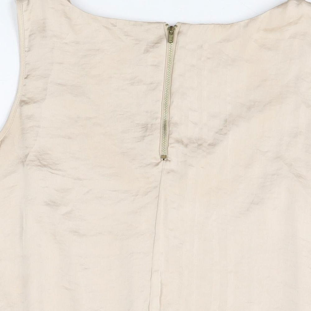 Apricot Womens Beige Polyester Basic Blouse Size M Round Neck