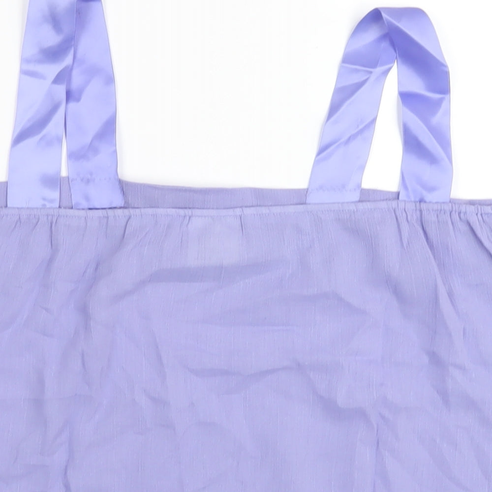 Classic Womens Purple Polyester Camisole T-Shirt Size 14 Square Neck