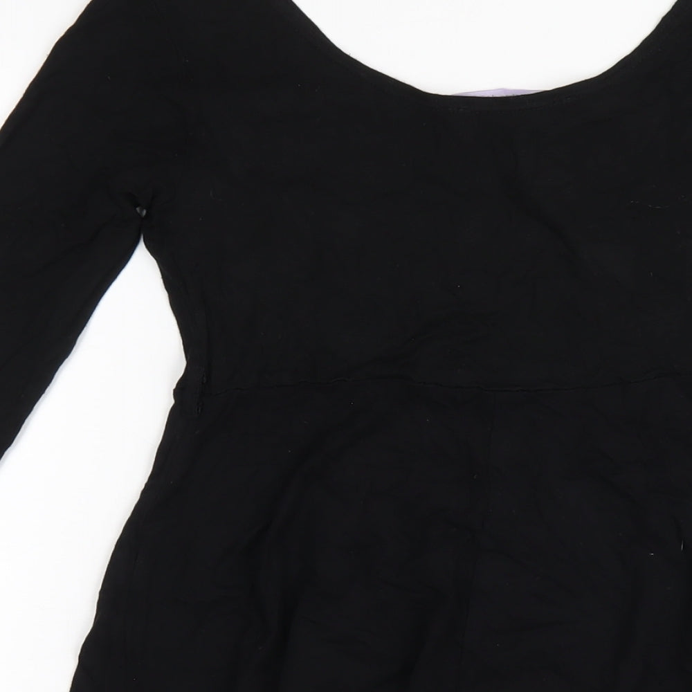 New Look Womens Black Viscose A-Line Size 12 Scoop Neck Pullover